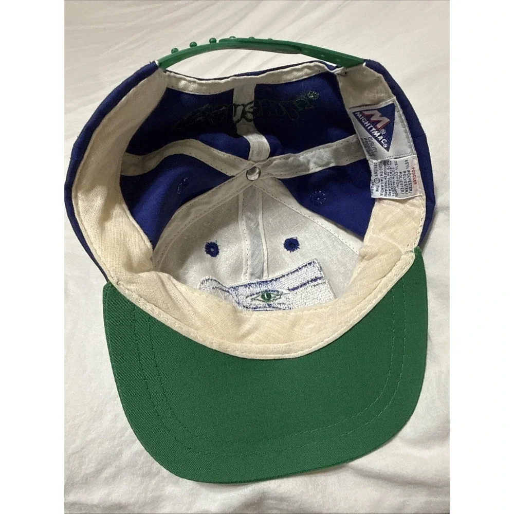Vintage 90s Seattle Seahawks Snapback Hat Toddler Kids Mighty Mac Retro NFL Blue